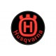 Parche Bordado HUSQVARNA (Bordado ROJO / Fondo NEGRO)
