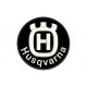 Parche Bordado HUSQVARNA (Bordado BLANCO / Fondo NEGRO)