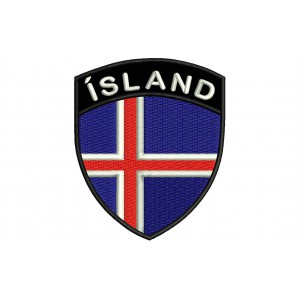 Parche Bordado Bandera ISLANDIA (Escudo 7 x 6 cm)