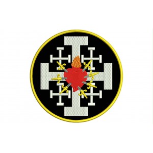 Parche Bordado CRUZ SANTO SEPULCRO y CORAZON 7 ESPADAS