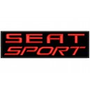 Parche Bordado SEAT SPORT (Bordado ROJO / Fondo NEGRO)