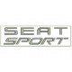 Parche Bordado SEAT SPORT (Bordado GRIS METAL / Fondo BLANCO)