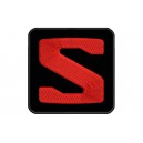 Parche Bordado SALOMON (Bordado ROJO / Fondo NEGRO)