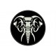 Parche Bordado ELEFANTE TRIBAL (Bordado BLANCO / Fondo NEGRO)