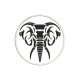 Parche Bordado ELEFANTE TRIBAL (Bordado NEGRO / Fondo BLANCO)