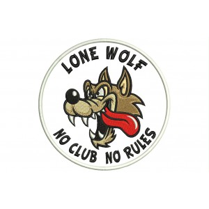 Parche Bordado LONE WOLF (No Clubs No Rules)