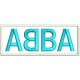 Parche Bordado ABBA (Bordado AZUL CELESTE / Fondo BLANCO)