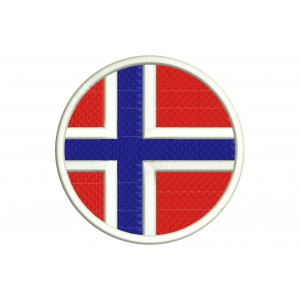 Parche Bordado Bandera NORUEGA (Circular)