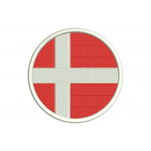Parche Bordado Bandera DINAMARCA (Circular)