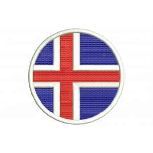 Parche Bordado Bandera ISLANDIA (Circular)