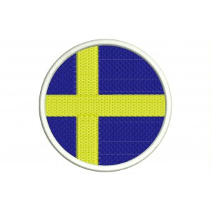 Parche Bordado Bandera SUECIA (Circular)
